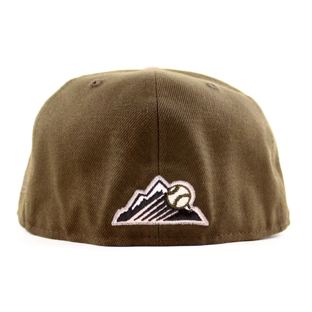 Colorado Rockies 20th Anniversary New Era 59Fifty Fitted Hat (Walnut Rouge Pink Gray Under Brim)