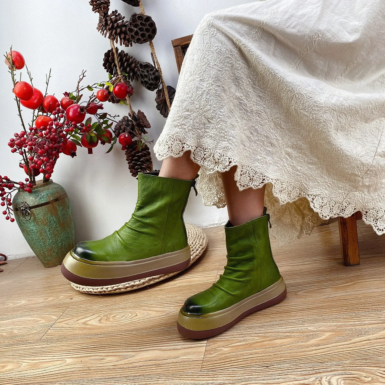 Concise Handmade Leisure Ankle Boots