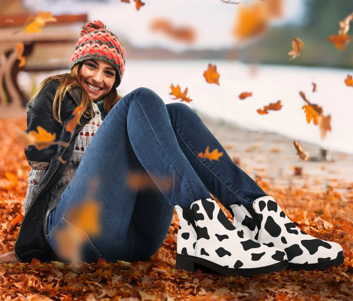 Cow Pop Art - Suede Boots