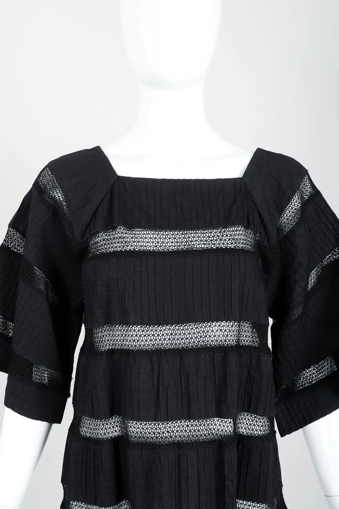 Crochet Stripe Peasant Dress