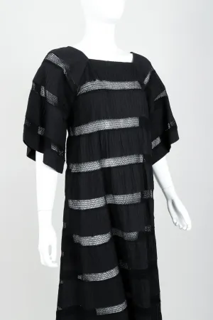 Crochet Stripe Peasant Dress