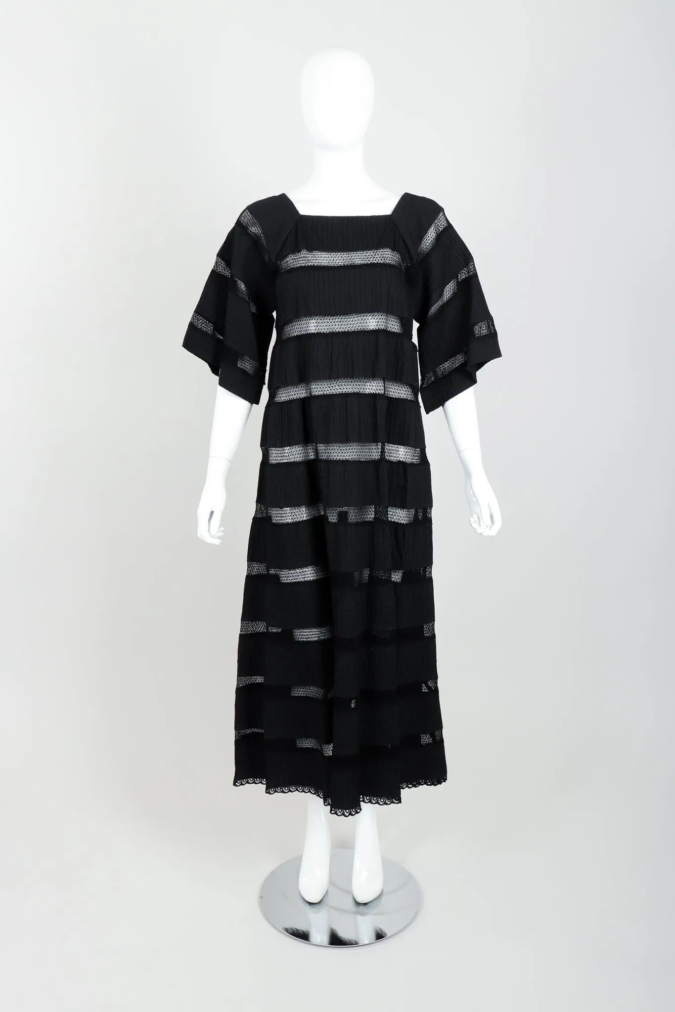 Crochet Stripe Peasant Dress