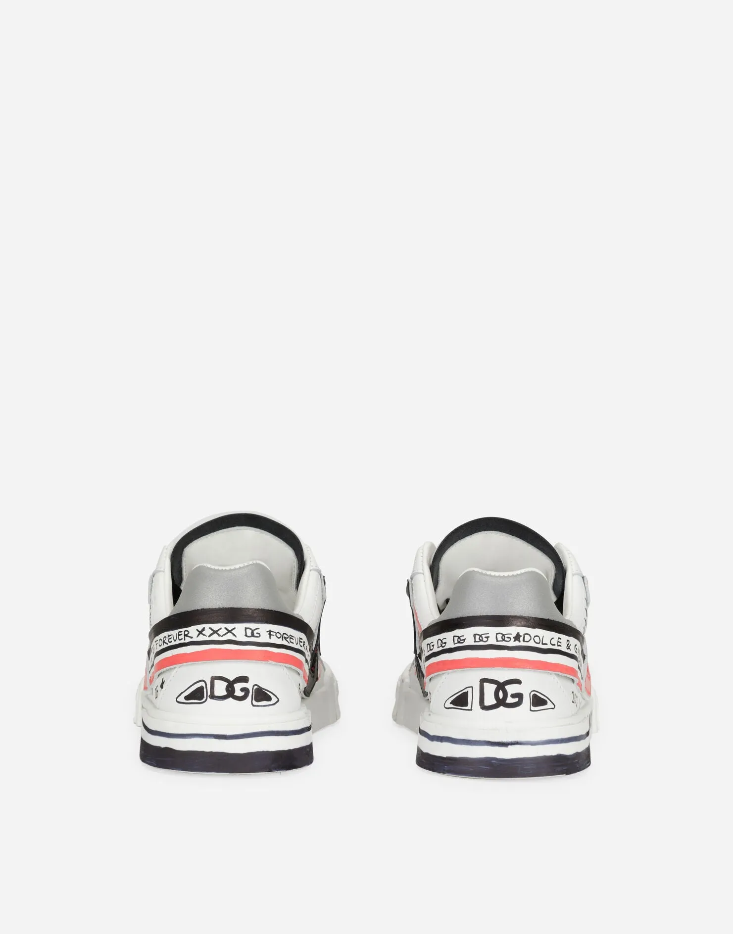 DOLCE & GABBANA KIDS PRINTED PORTOFINO SNEAKER WHITE MULTICOLOR