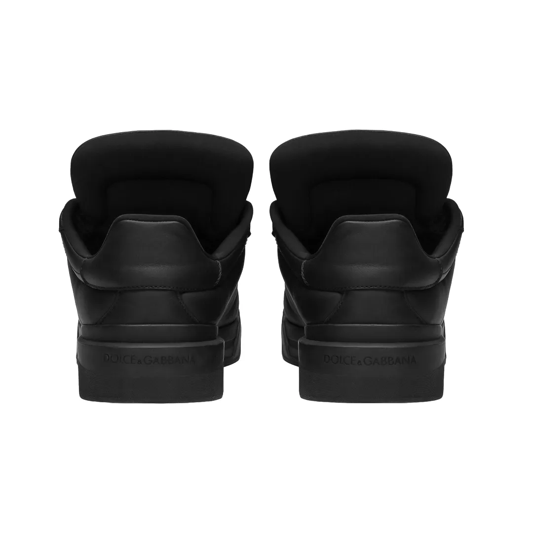 DOLCE & GABBANA NAPPA LEATHER MEGA SKATE SNEAKERS BLACK