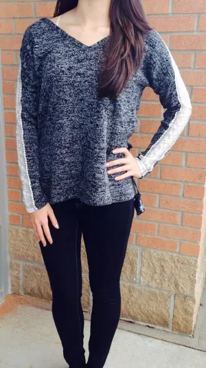 Double Zero | Lace Accent Top Black
