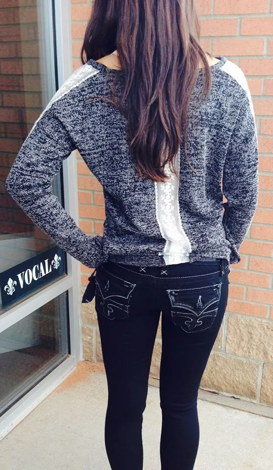 Double Zero | Lace Accent Top Black