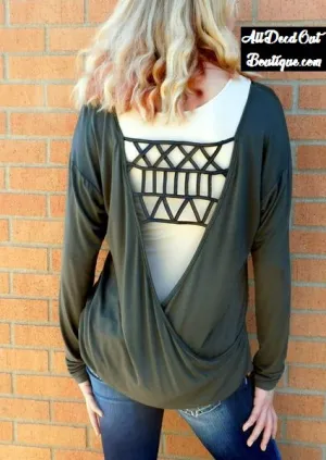Double Zero | Open Back Top Olive