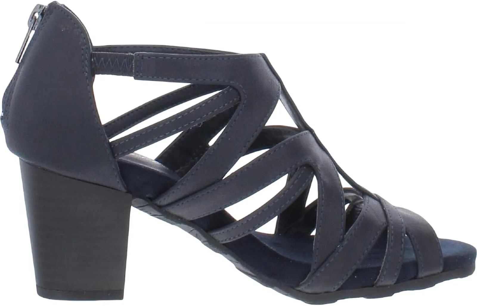 Easy Street Women's Amaze Block Heeled Sandal AMAZE Navy Blue 9M
