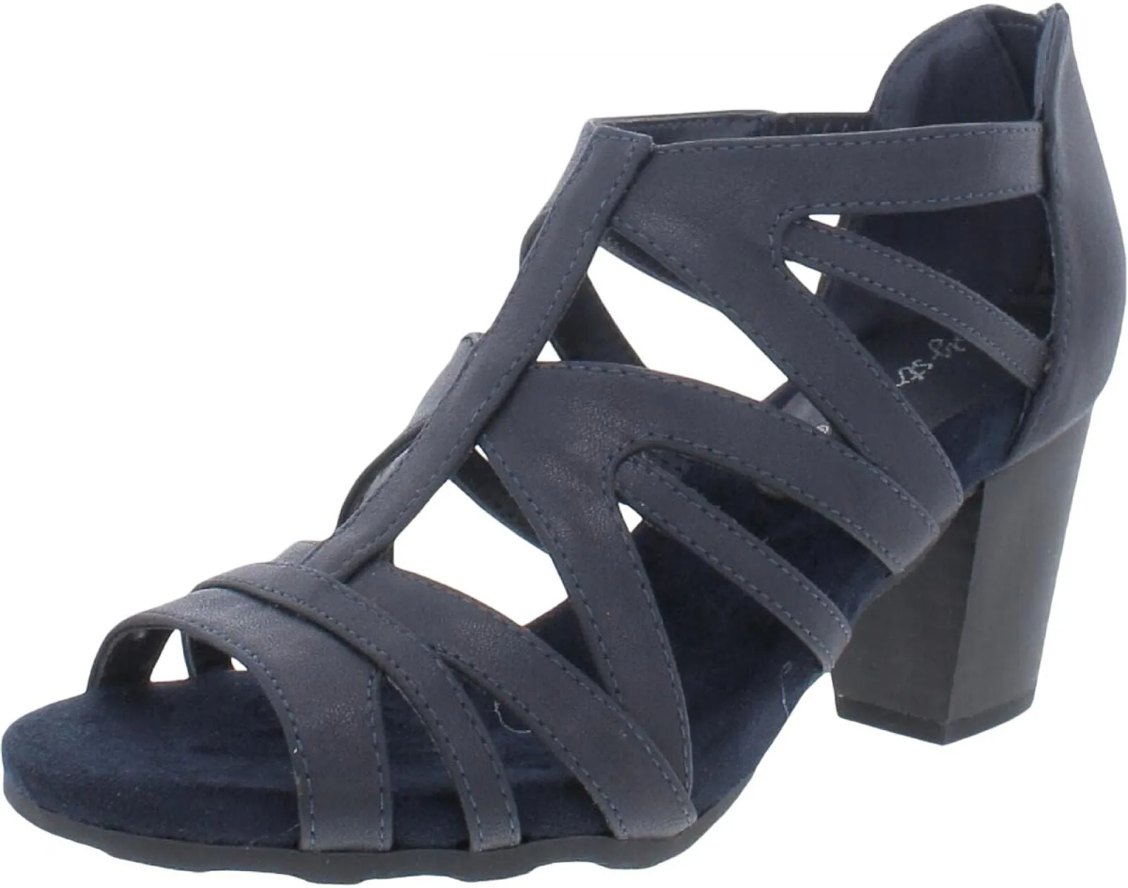 Easy Street Women's Amaze Block Heeled Sandal AMAZE Navy Blue 9M