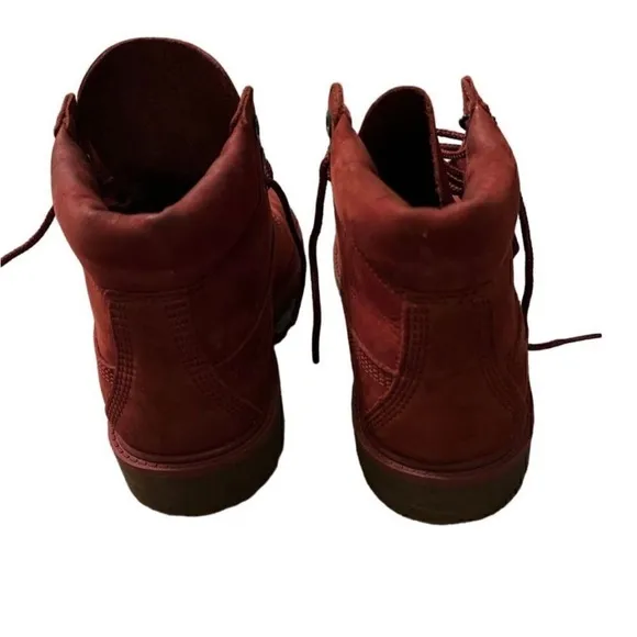 EC - Timberland Girls Red Premium Leather Boots Size3 - 6inch