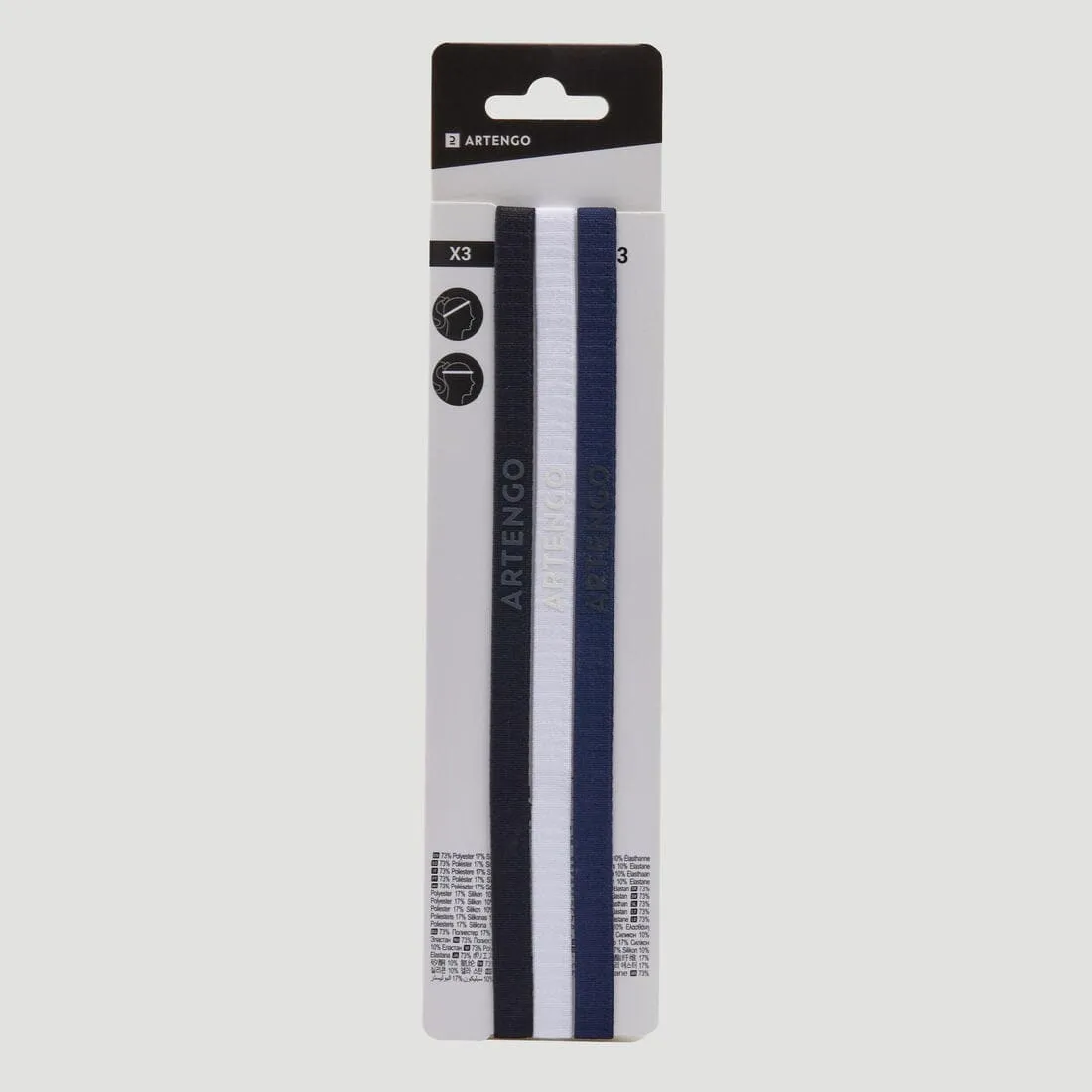 ELASTIC BAND MAINTIEN CHEVEUX  X3  NOIR BLANC MARINE