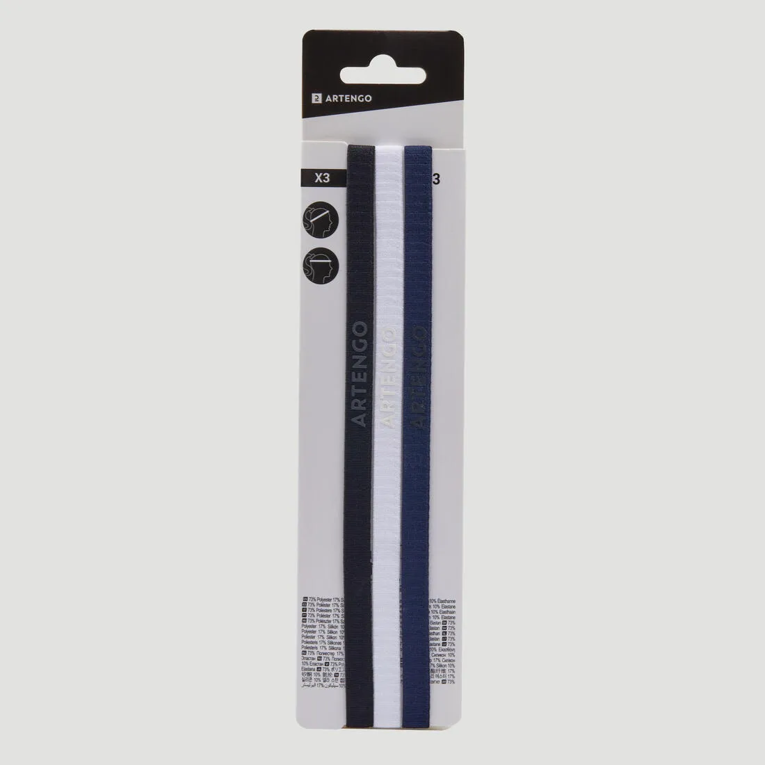 Elastic Hair Band Tri-Pack - Navy / Sky Blue / Coral