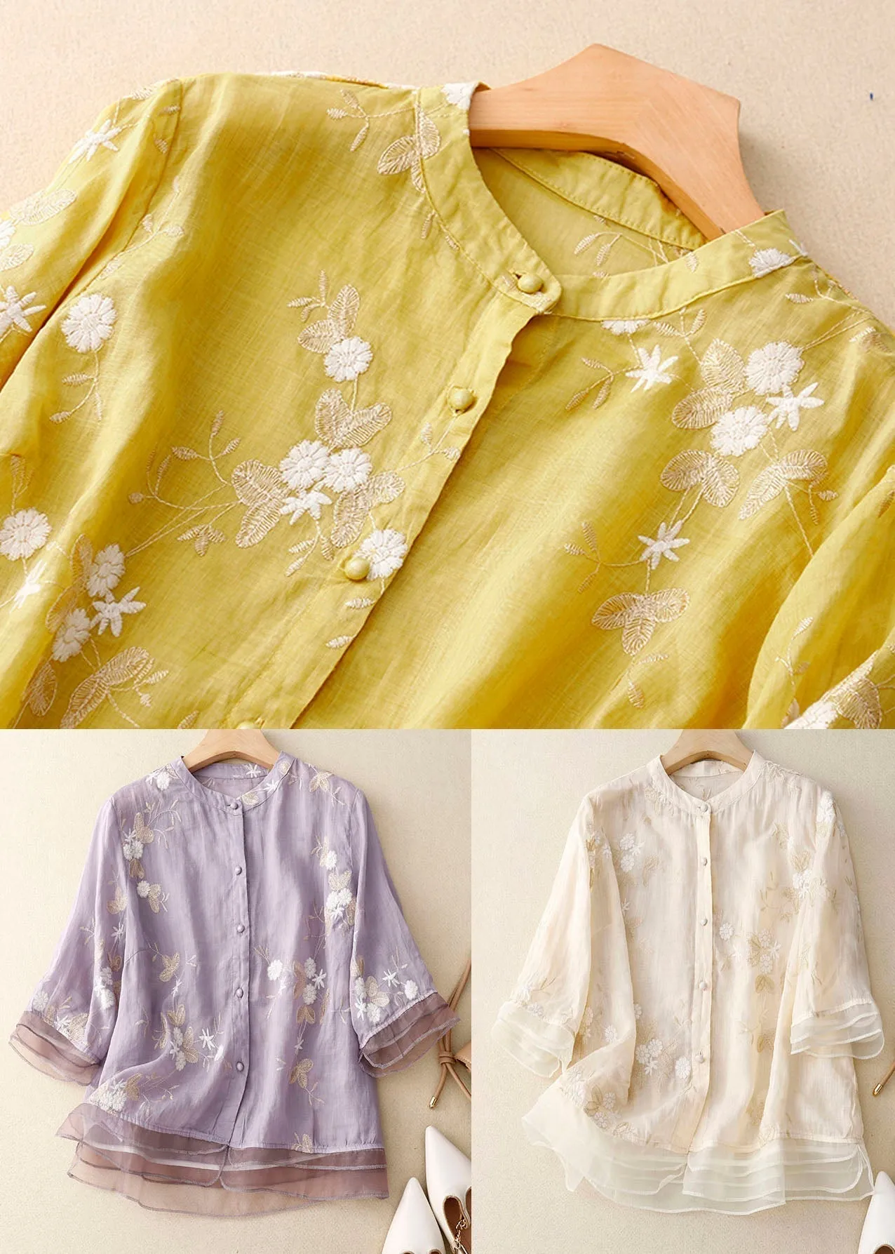 Eloise | Embroidered Linen Blouse