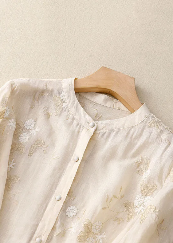 Eloise | Embroidered Linen Blouse