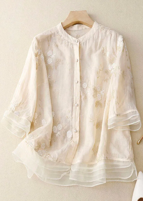 Eloise | Embroidered Linen Blouse