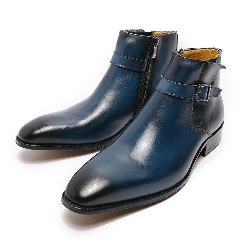 FASHION LUXURY DESIGN GENUINE LEATHER MEN ANKLE BOOTS