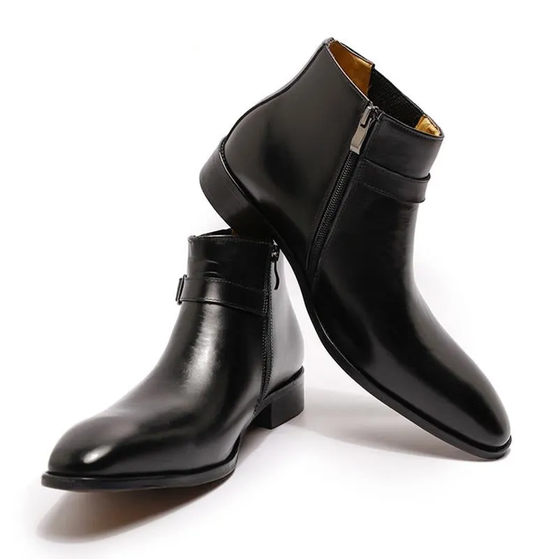FASHION LUXURY DESIGN GENUINE LEATHER MEN ANKLE BOOTS