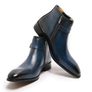 FASHION LUXURY DESIGN GENUINE LEATHER MEN ANKLE BOOTS