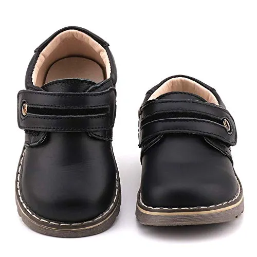Femizee Toddler Boys Leather Loafers, Black, Size 1327 CN28