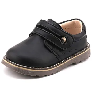 Femizee Toddler Boys Leather Loafers, Black, Size 1327 CN28