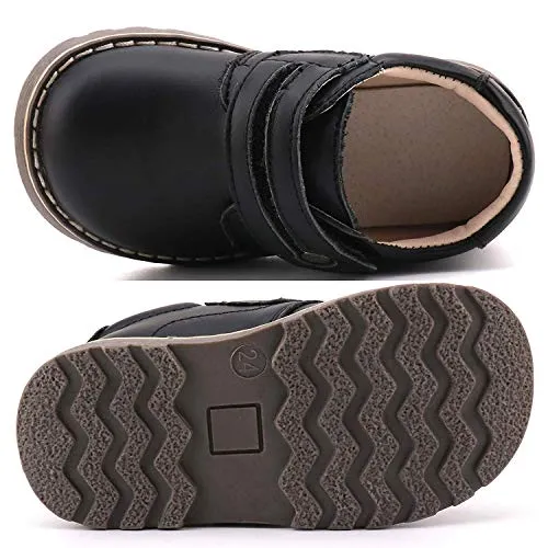 Femizee Toddler Boys Leather Loafers, Black, Size 1327 CN28
