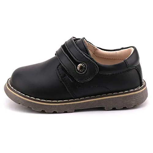 Femizee Toddler Boys Leather Loafers, Black, Size 1327 CN28