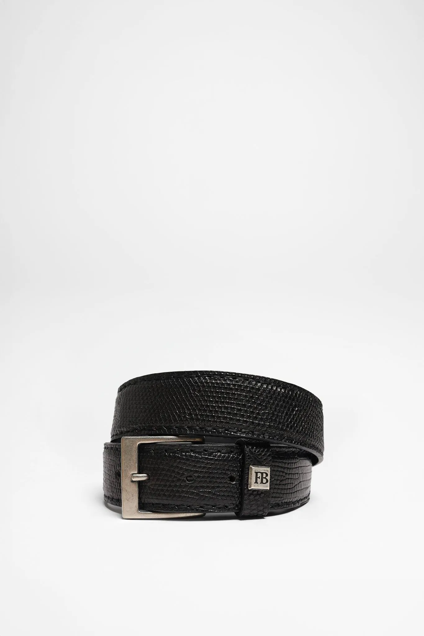FG5855 Schwarz Ledergürtel - Iguana