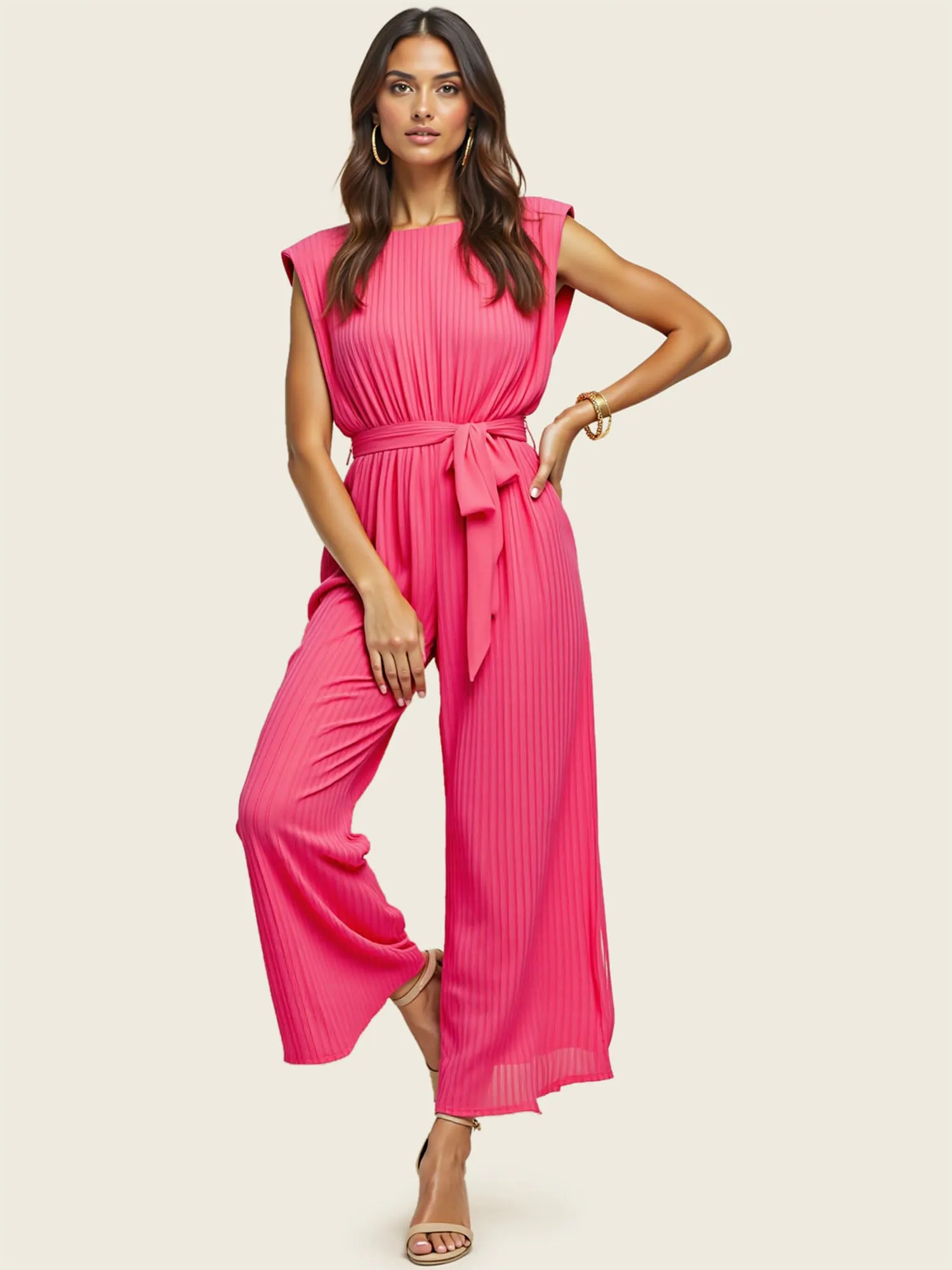 Flowy Pleated Jumpsuit
