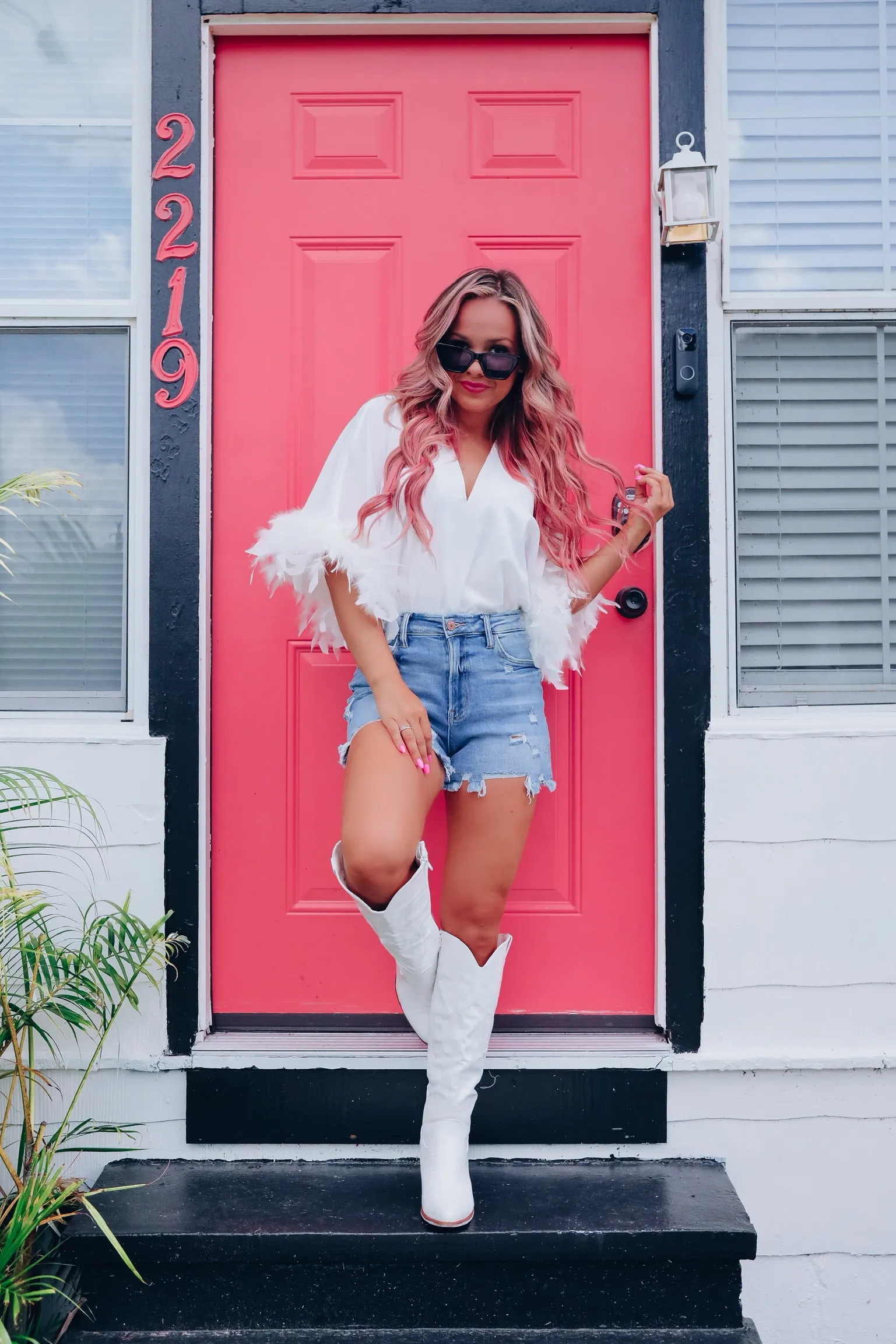 Follow My Lead Feather Sleeve Bodysuit - White