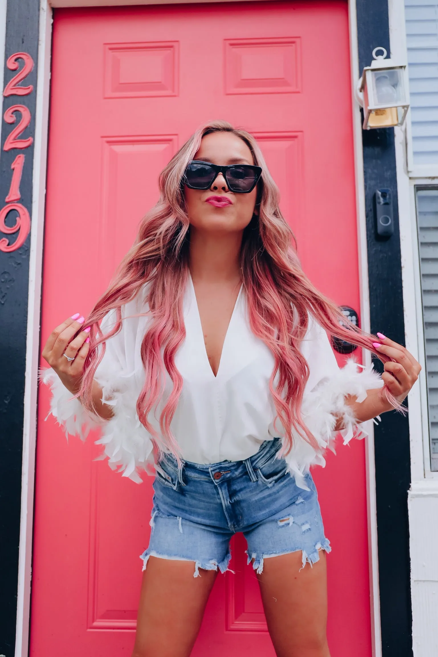 Follow My Lead Feather Sleeve Bodysuit - White