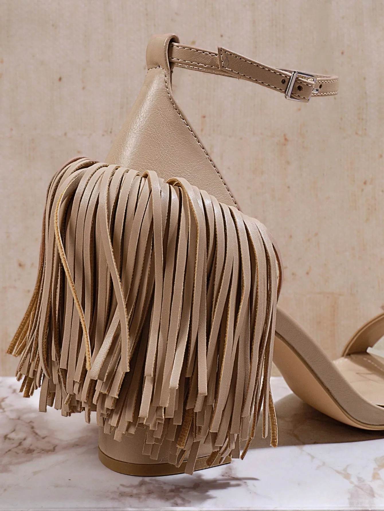 Fringe Decor High Heeled Sandals