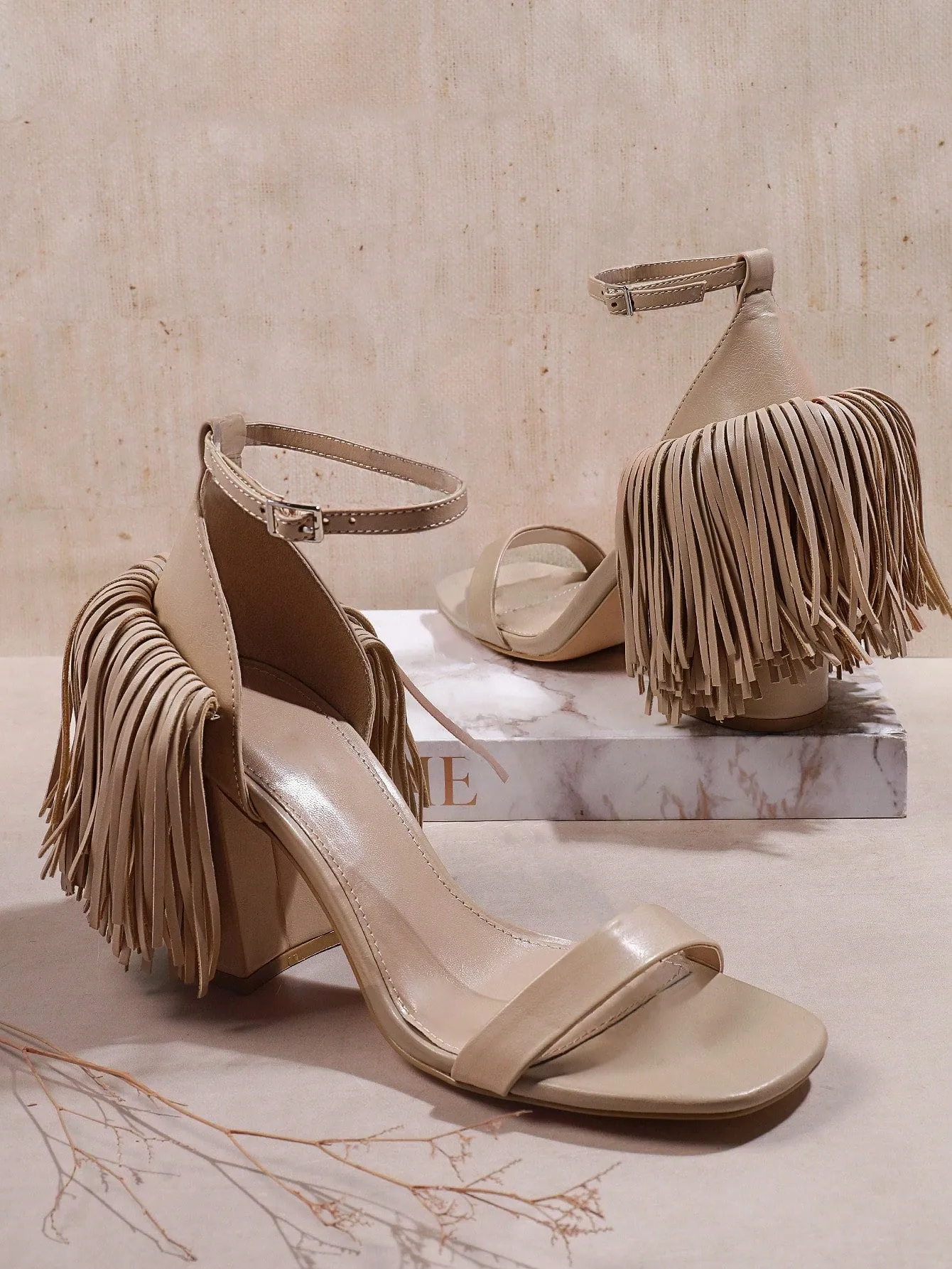 Fringe Decor High Heeled Sandals