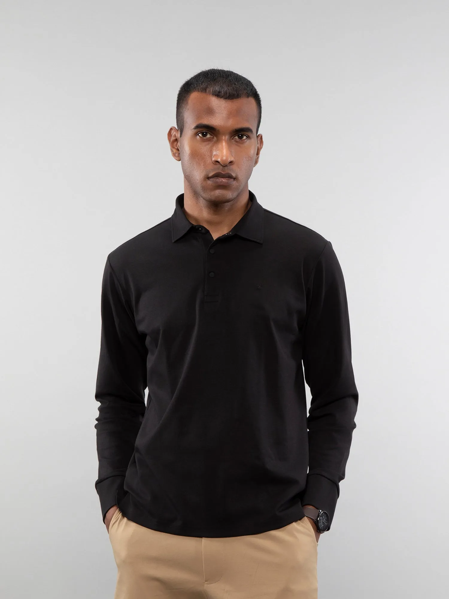 Full-sleeve lifestyle polo