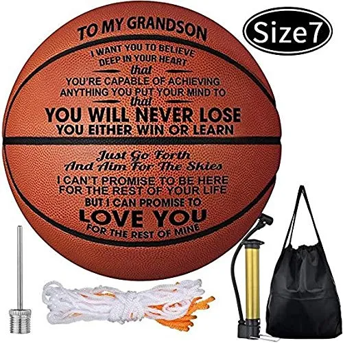 GadgetsTalk Engraved Basketball Gift - You Will Never Lose - Unique Gifts for Your Grandson