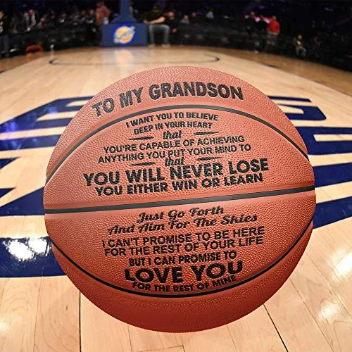 GadgetsTalk Engraved Basketball Gift - You Will Never Lose - Unique Gifts for Your Grandson