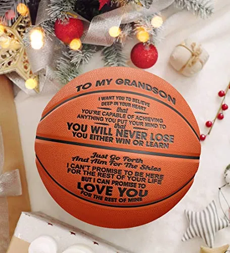 GadgetsTalk Engraved Basketball Gift - You Will Never Lose - Unique Gifts for Your Grandson