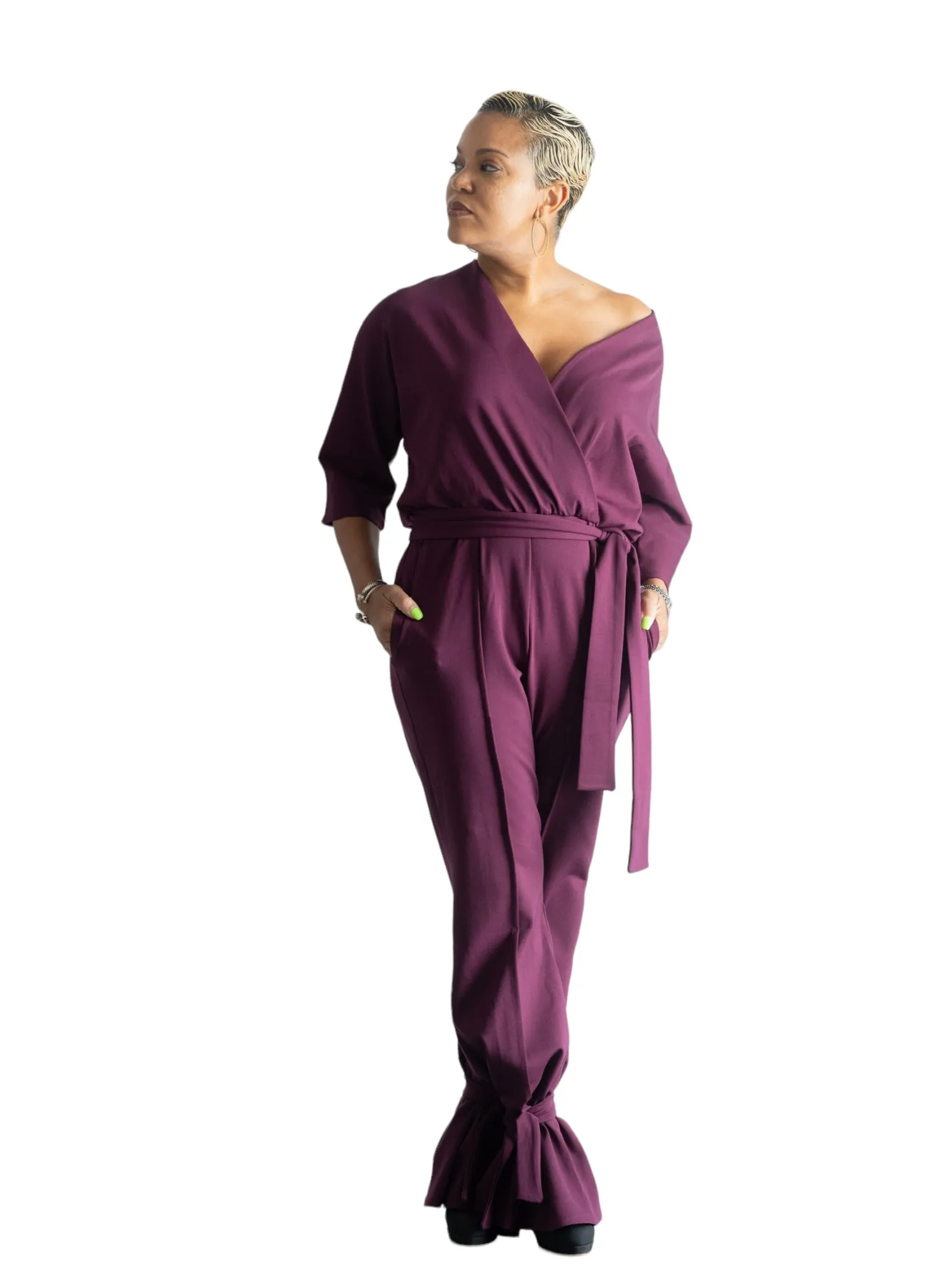 Gail - Kimono Jumper - Plum - TN - 117