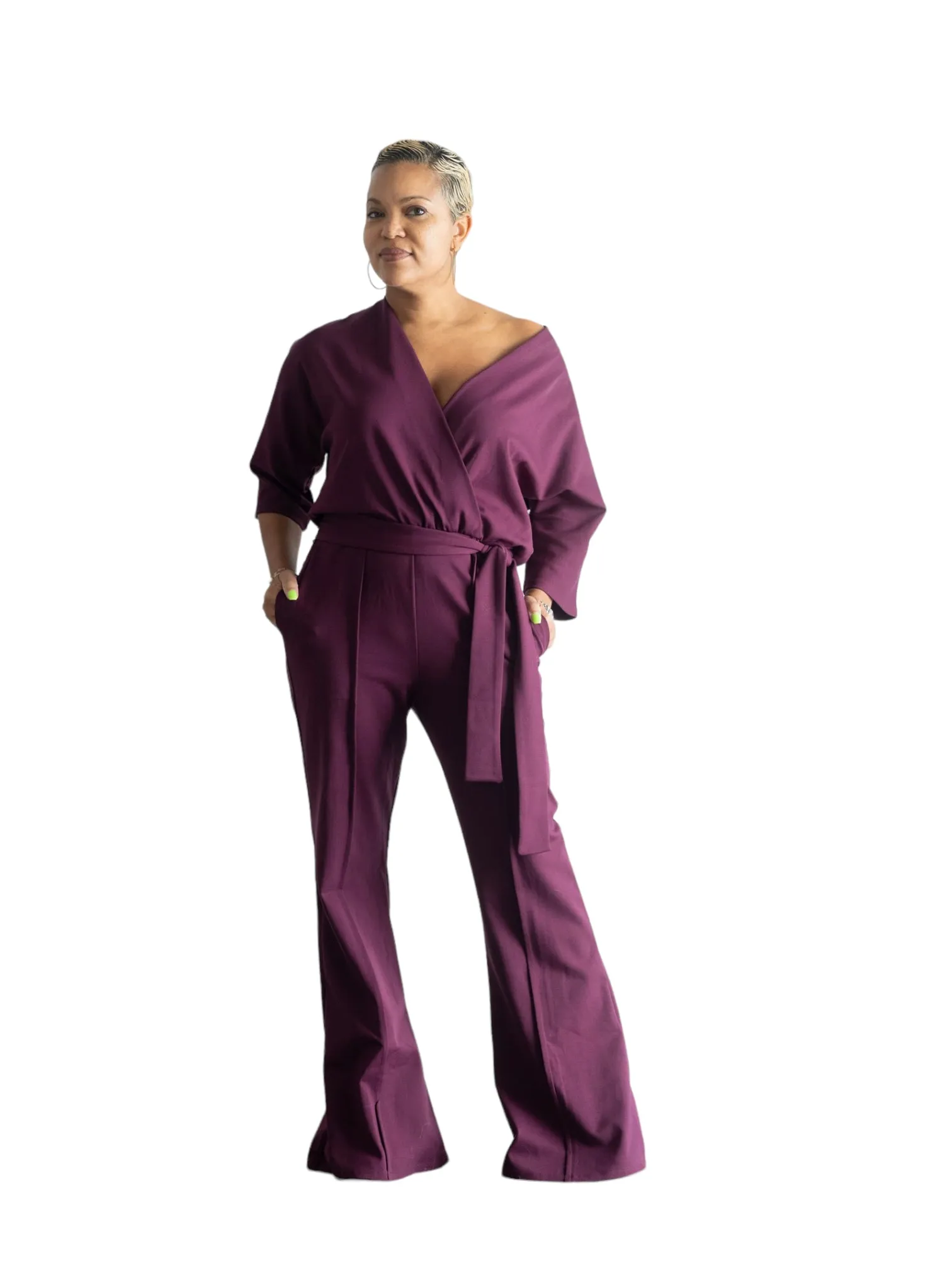 Gail - Kimono Jumper - Plum - TN - 117