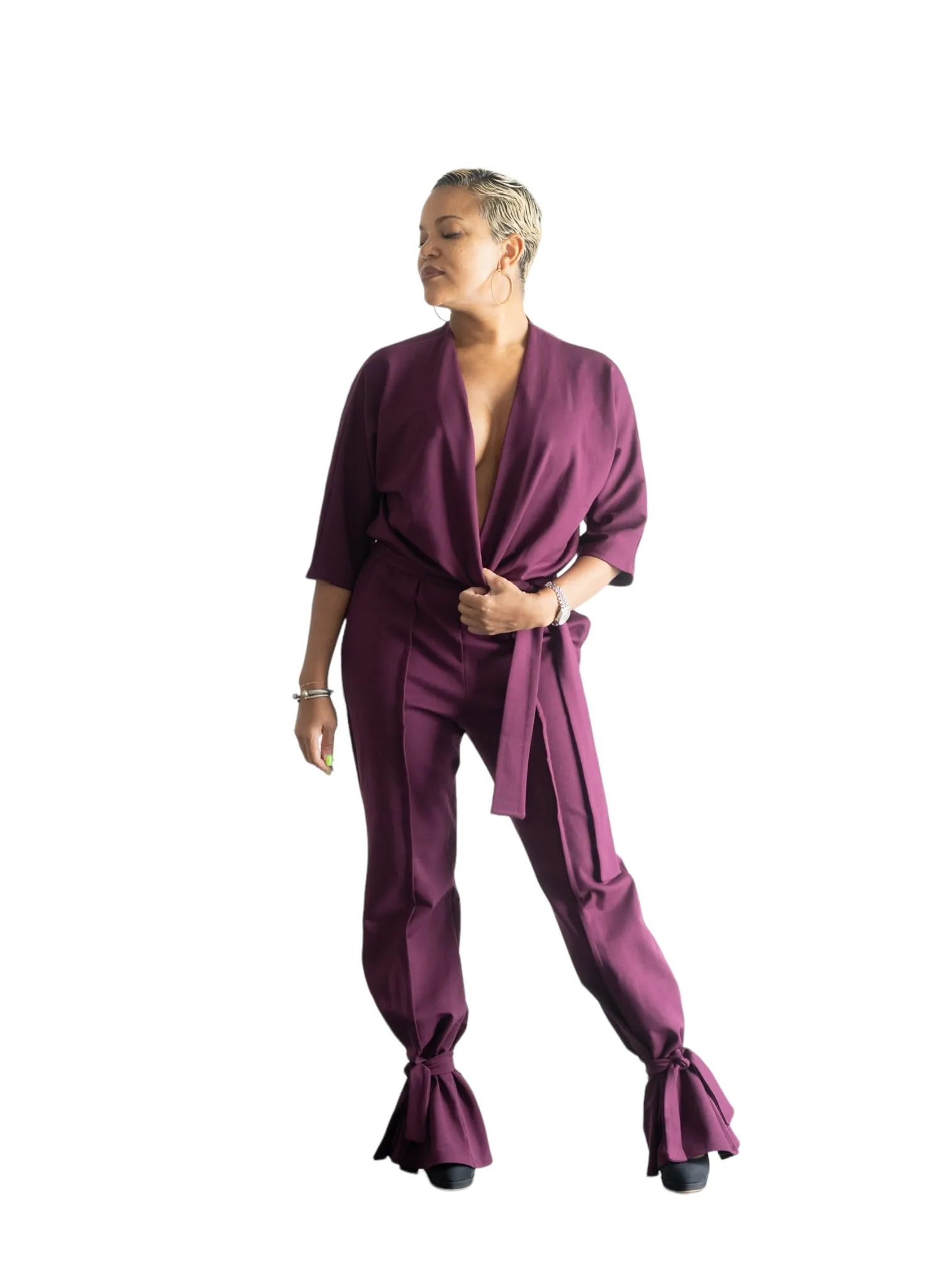 Gail - Kimono Jumper - Plum - TN - 117