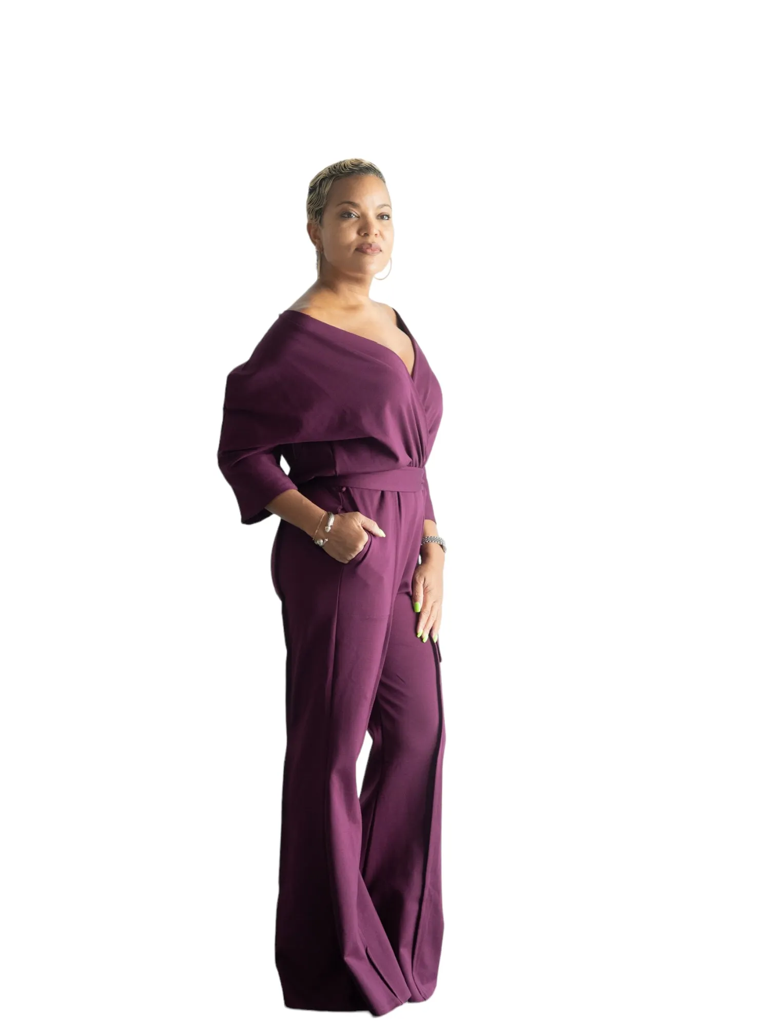 Gail - Kimono Jumper - Plum - TN - 117
