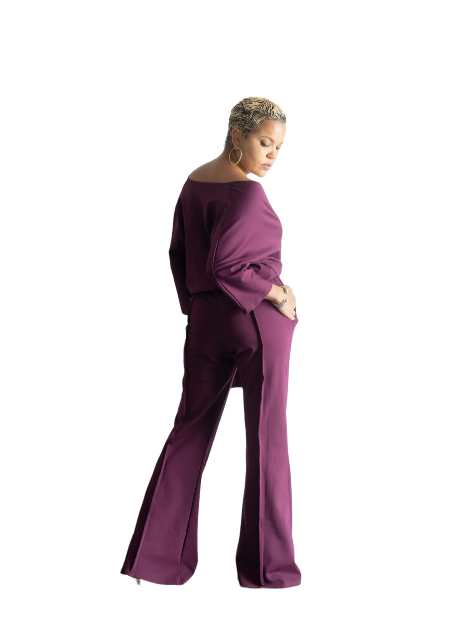 Gail - Kimono Jumper - Plum - TN - 117