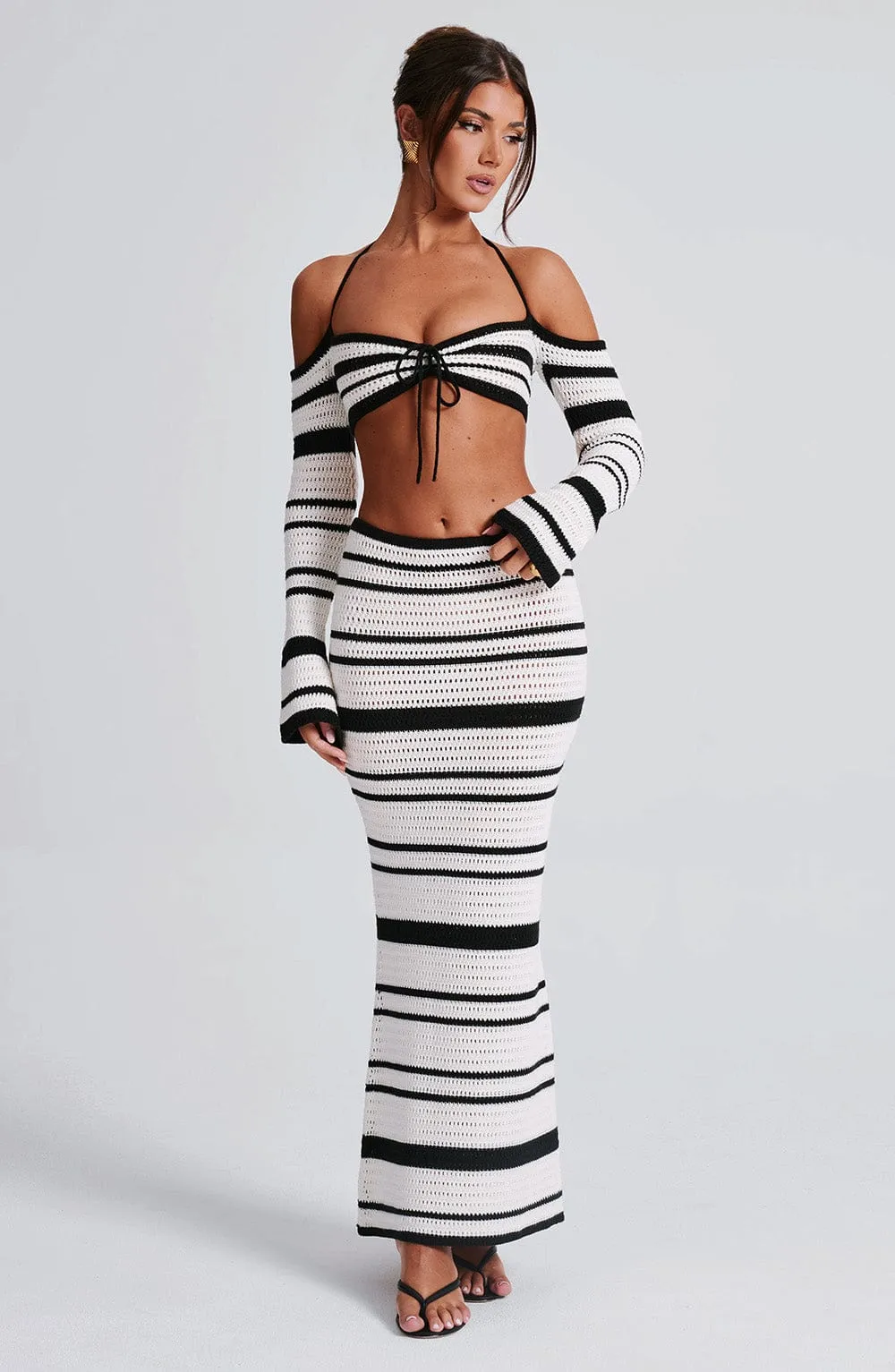 Georgia Maxi Skirt - Black/White