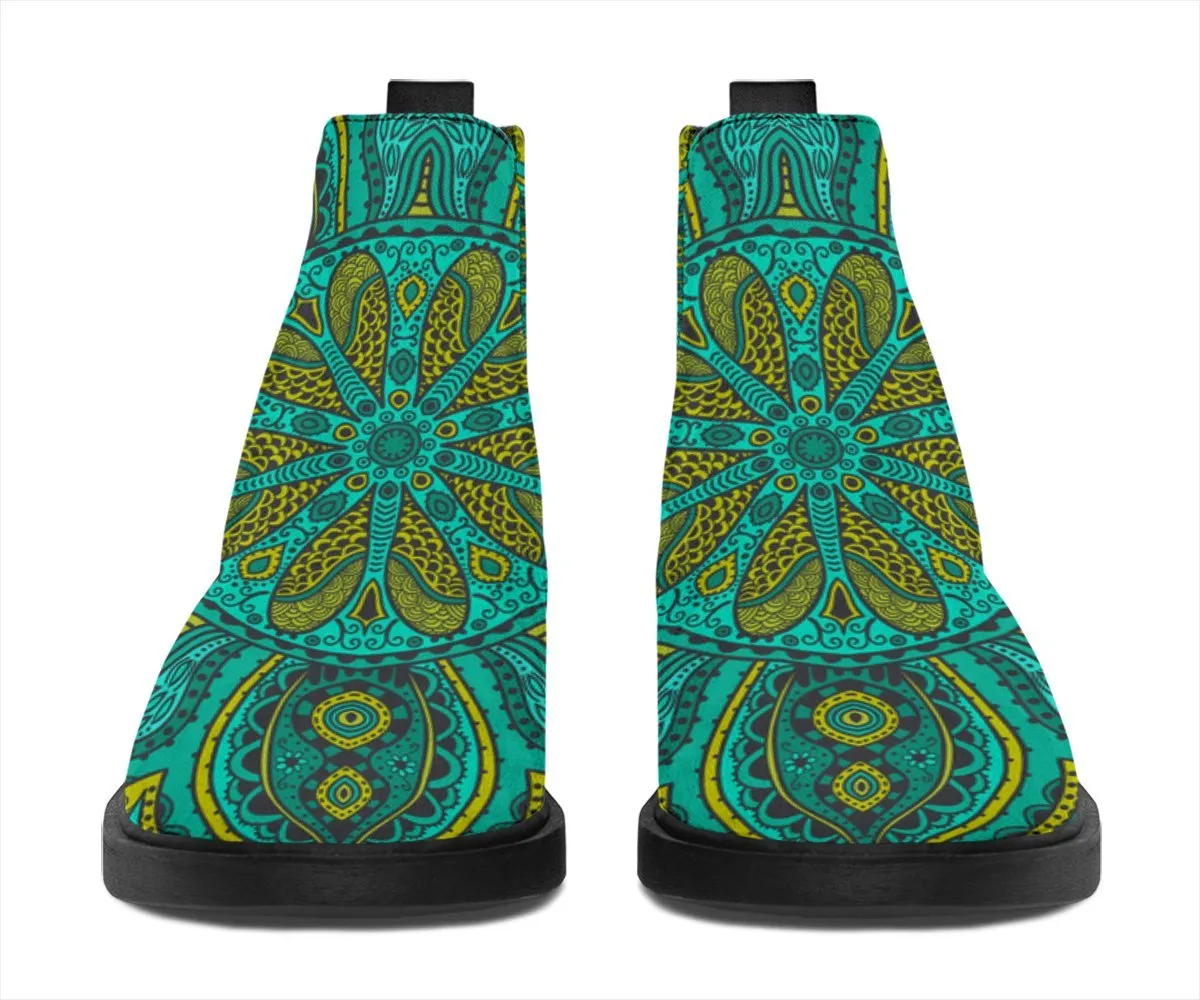 Green Mandala Fashion Boots