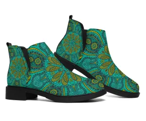 Green Mandala Fashion Boots