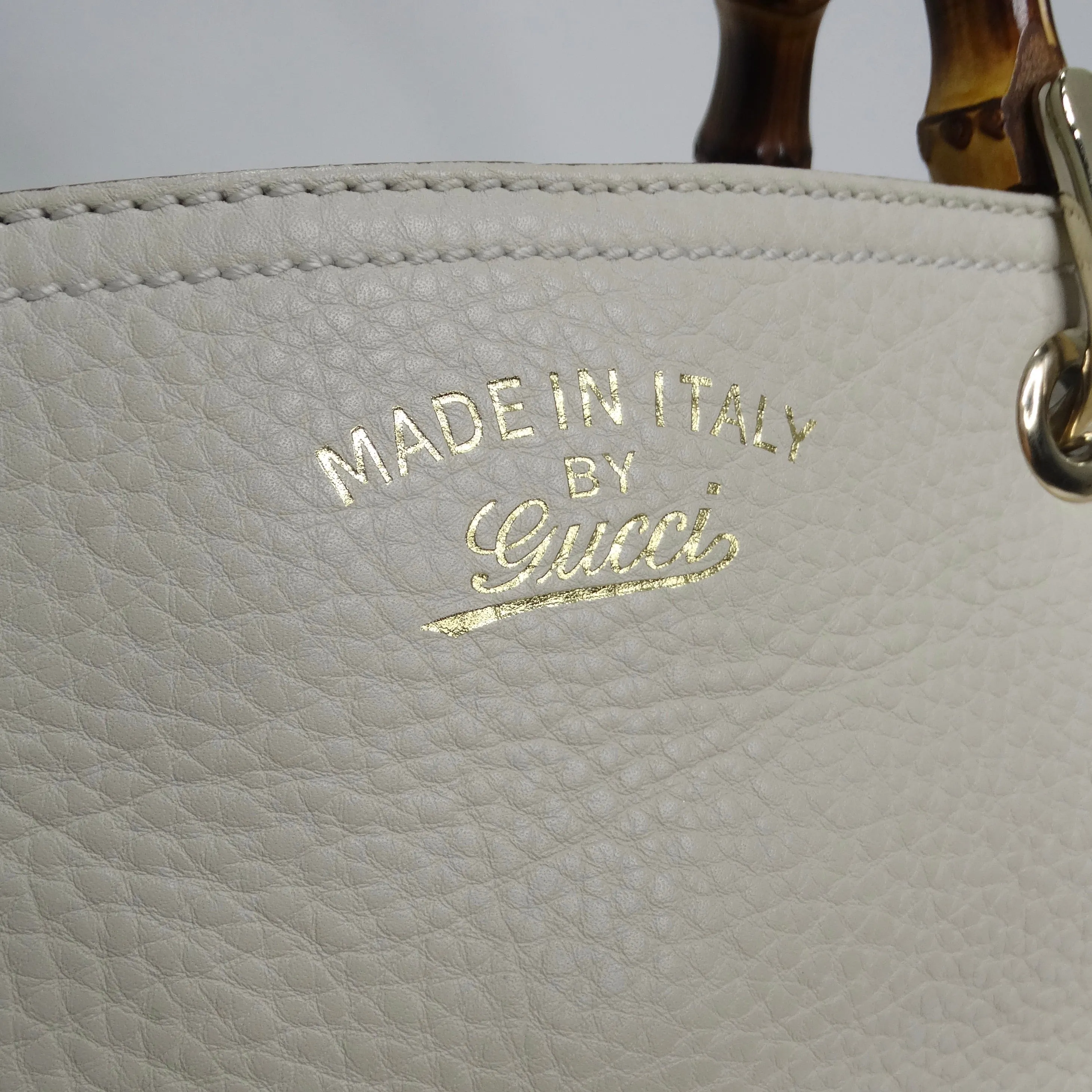 Gucci Bamboo Shopper Leather Tote Bag
