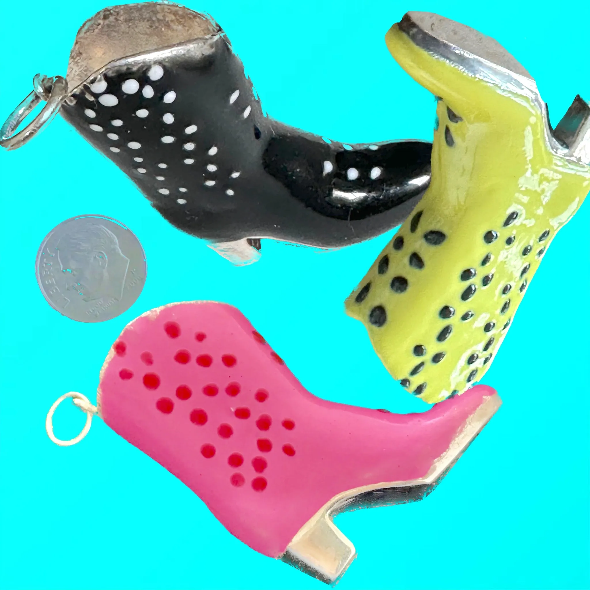 Hand-Enameled Pop Art Cowboy Boot Charm