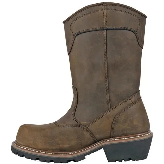 Hoss Men's Buford Composite Toe WP Pull On Logger Duty Boot - Brown 90211