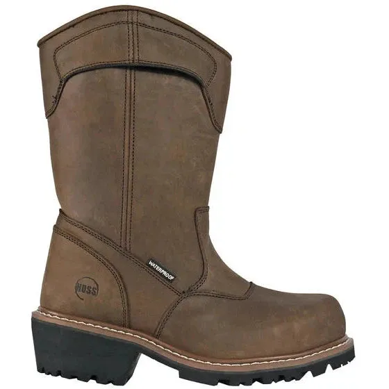 Hoss Men's Buford Composite Toe WP Pull On Logger Duty Boot - Brown 90211