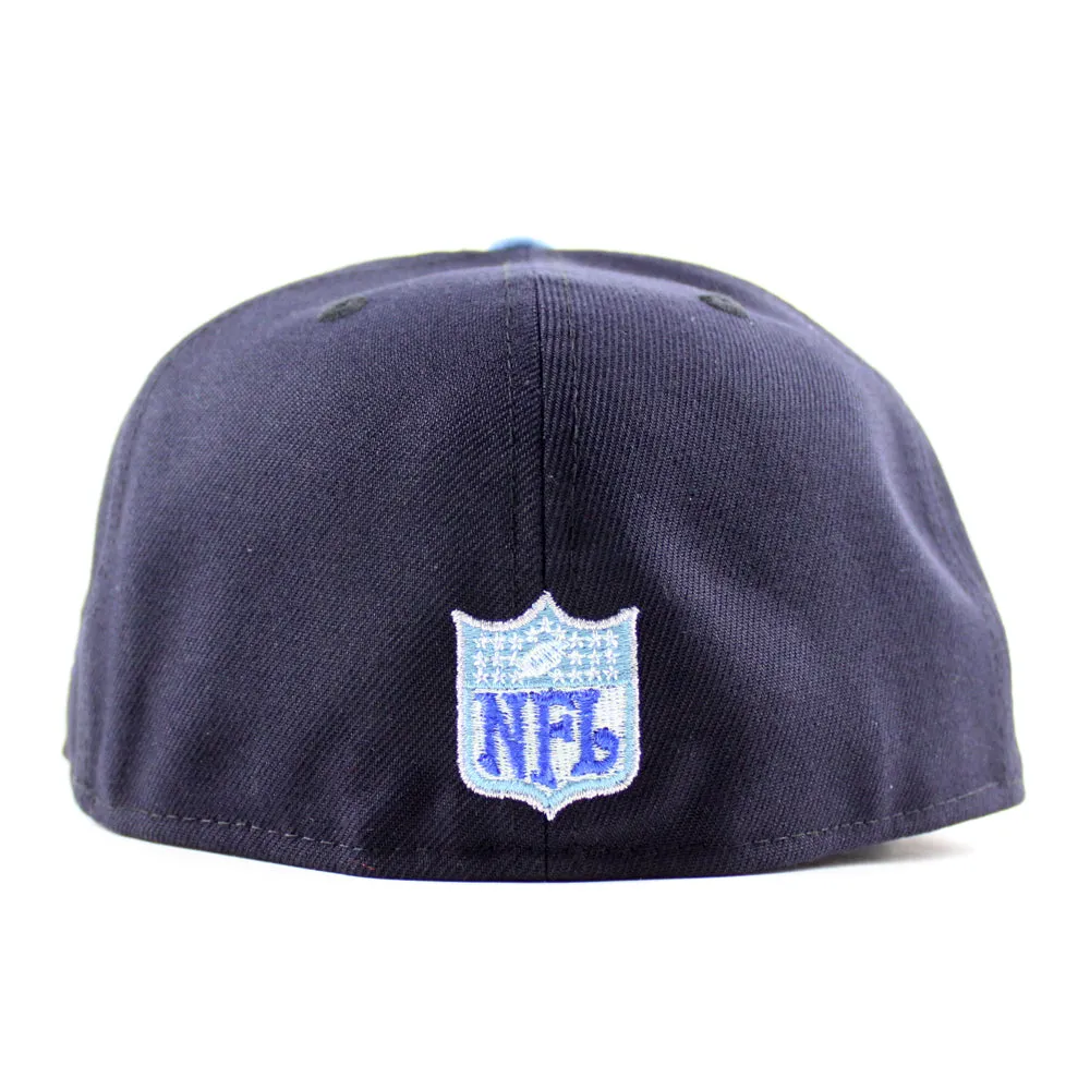 HOUSTON OILERS 50th Anniversary New Era 59Fifty Fitted Hat (Navy Sky Blue Gray Under Brim)