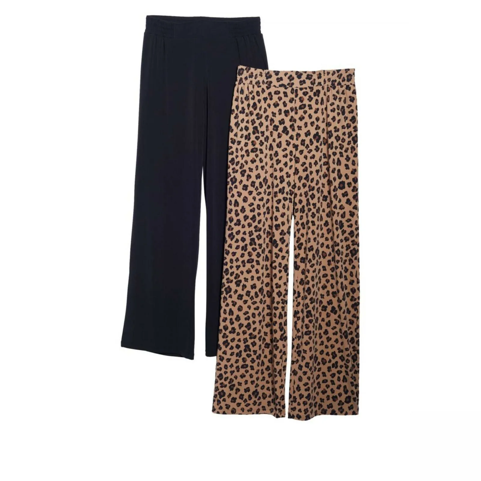 IMAN Women's Plus Size 2 Pairs Global Chic Luxury Resort Palazzo Pants